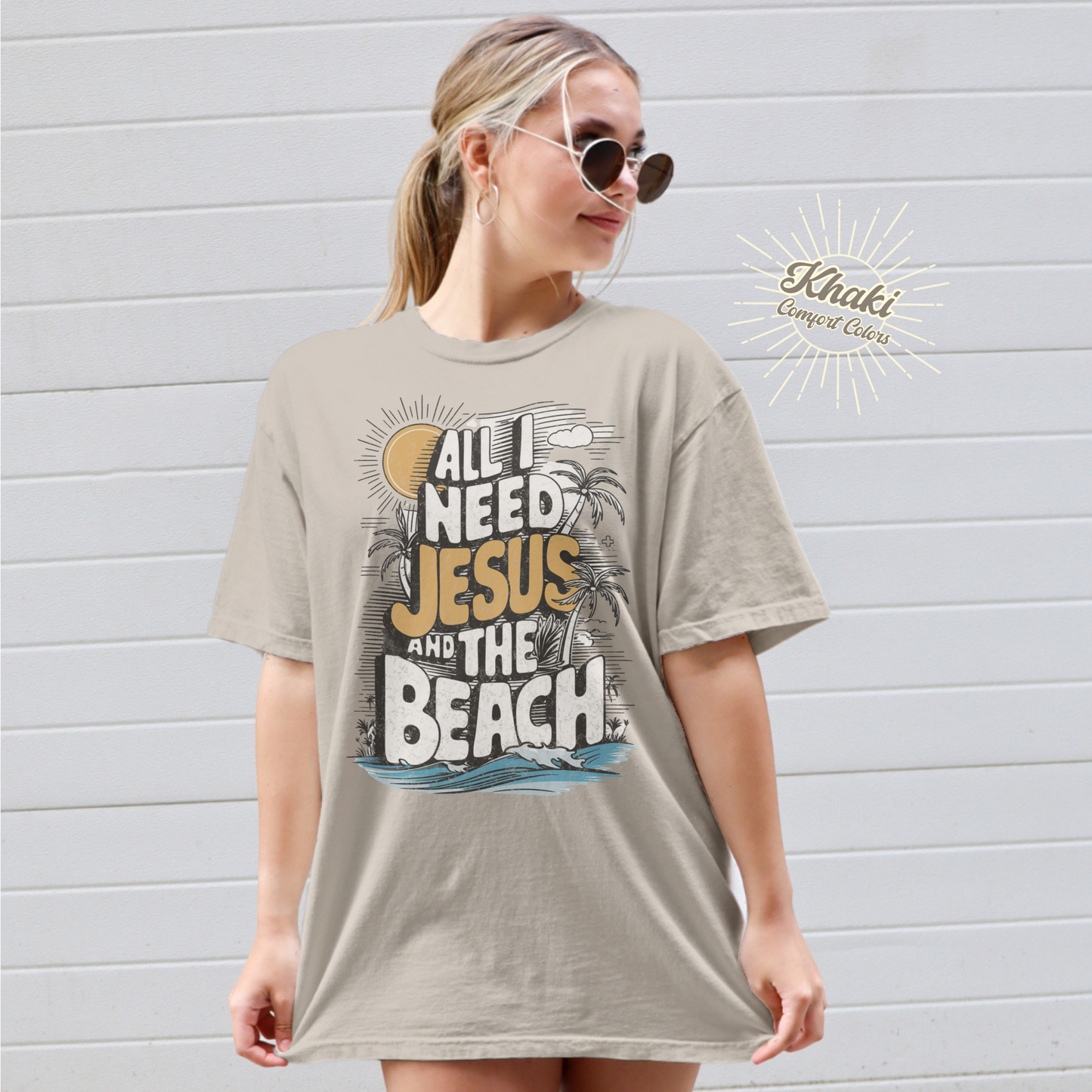 All I Need Jesus and the Beach T-shirt