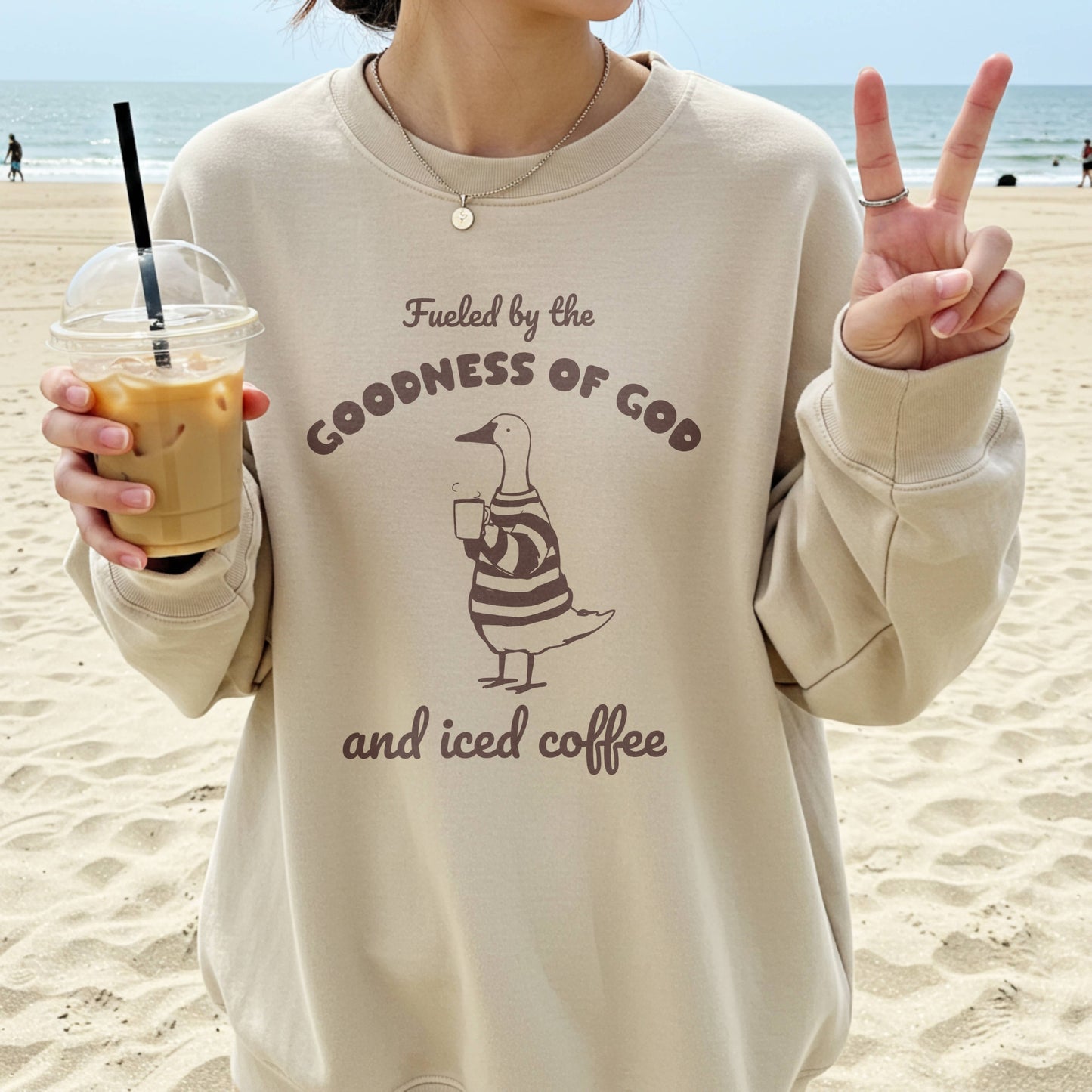 Fueled by the Goodness of God and Iced Coffee Sweatshirt