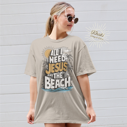 All I Need Jesus and the Beach T-shirt