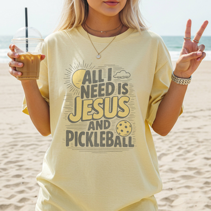 All I need is Jesus and Pickleball T-shirt *new*