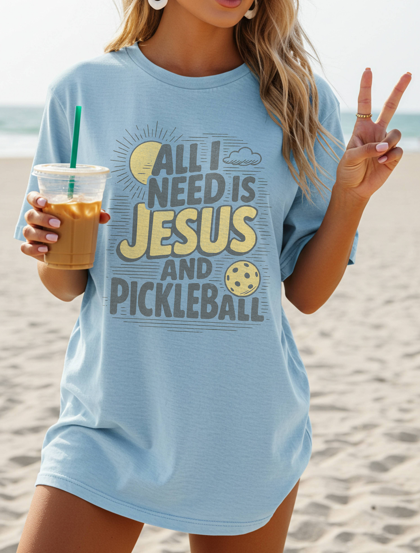 All I need is Jesus and Pickleball T-shirt *new*