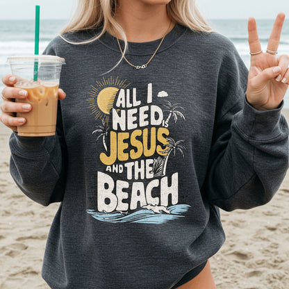 Jesus and the Beach Sweatshirt (Gildan 18000)