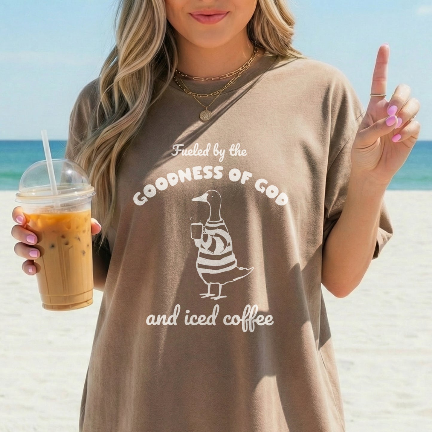 Fueled by the Goodness of God and Iced Coffee T-Shirt