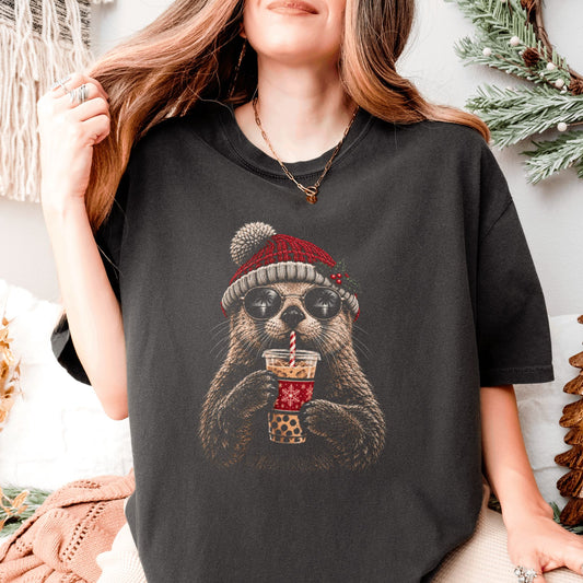 Boba Christmas Sea Otter TShirt