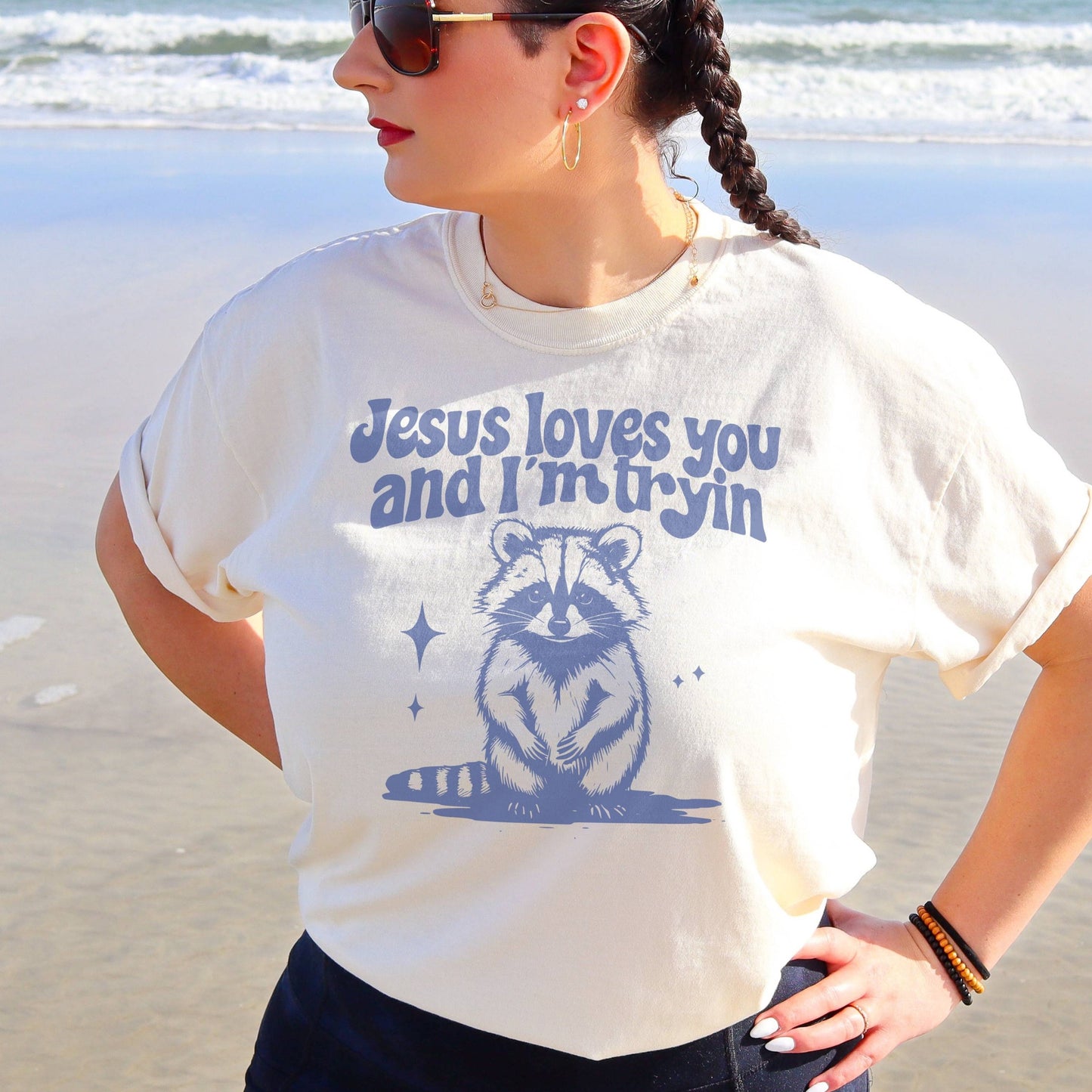 Jesus Loves You and I'm Tryin T-Shirt