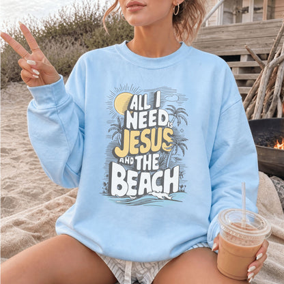 Jesus and the Beach Sweatshirt (Gildan 18000)