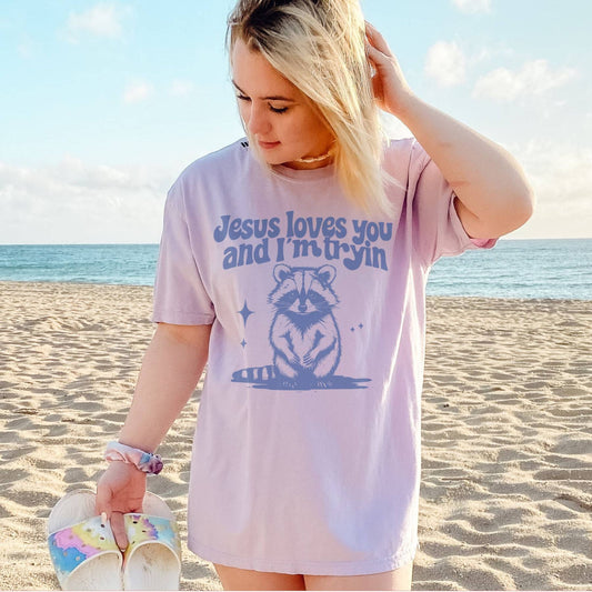 Jesus Loves You and I'm Tryin T-Shirt