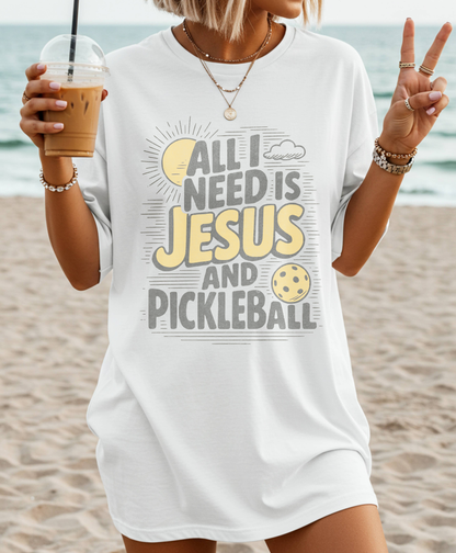 All I need is Jesus and Pickleball T-shirt *new*